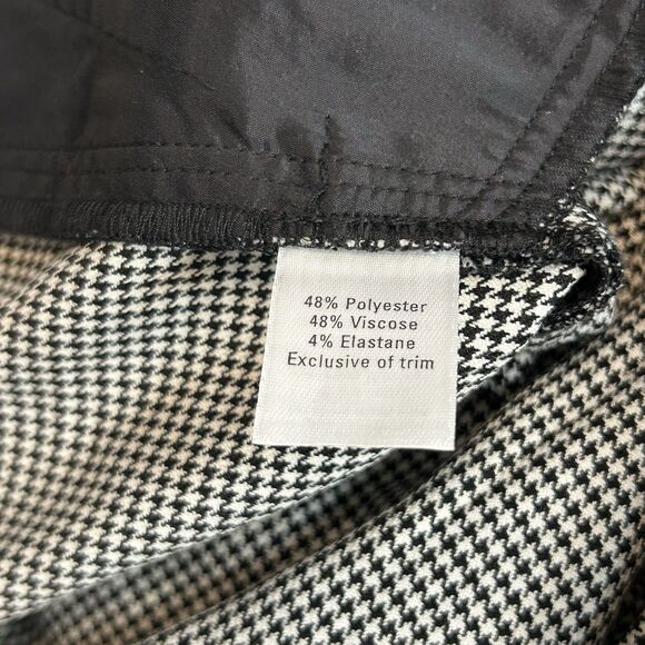 Semantiks Pants Women's Sz 14 Houndstooth Wide Leg Cuff Black White Faux Pockets - Picture 12 of 13